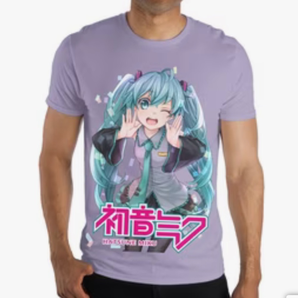 Hatsune Miku Anime Purple Graphic T-Shirt GameStop Exclusive
